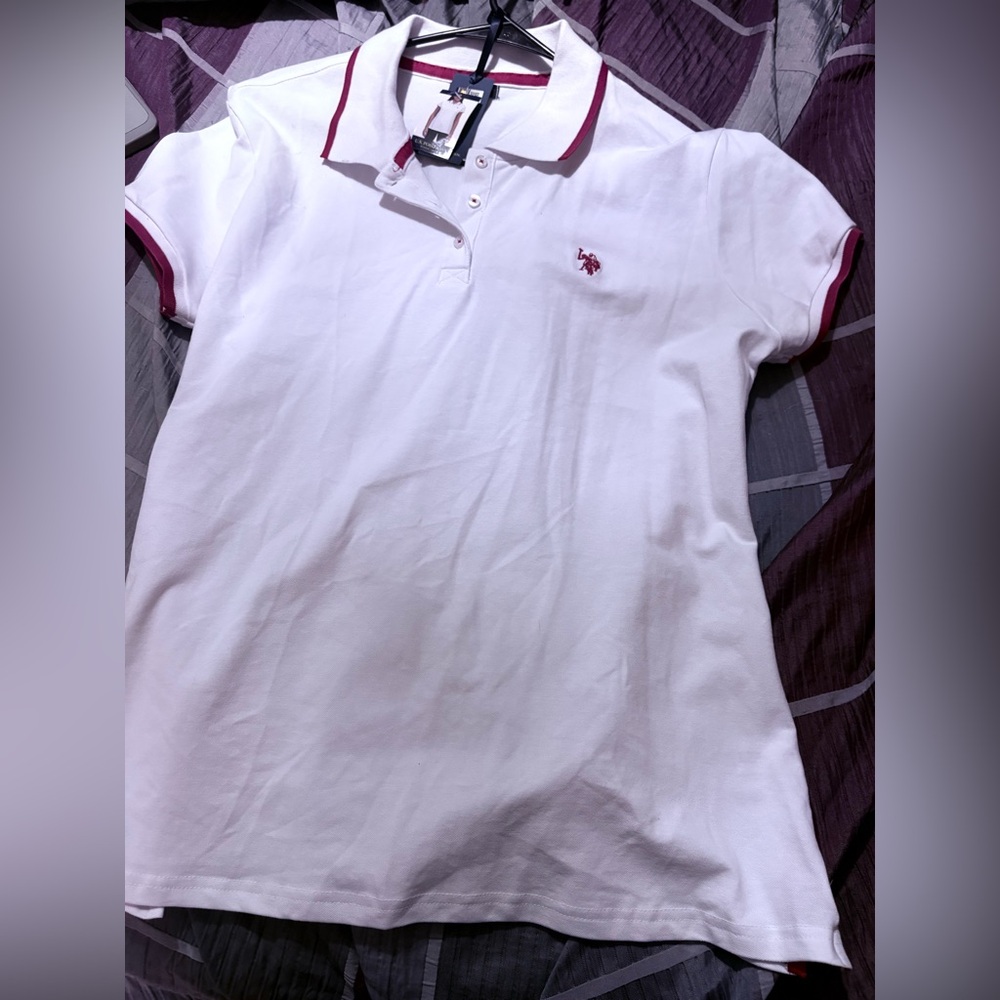 NWT U.S. Polo Assn. White Button Down Shirt. Size XXL.